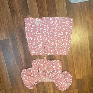 SHEIN Pink Floral Skirt Set